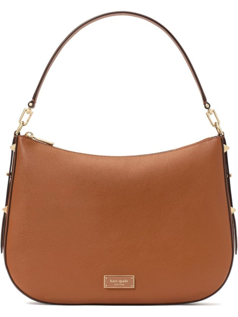 Womens Cavern Clay  Imported Large Liv Pebbled Leather Zipper Hobo Bag